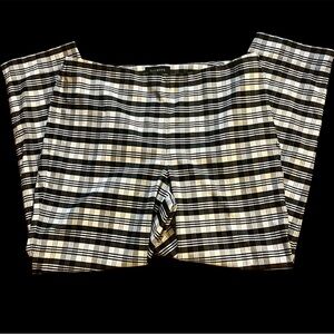 TALBOTS - Size 14 - Black & White Plaid Trousers w/Spandex!!! Side zipper - EUC